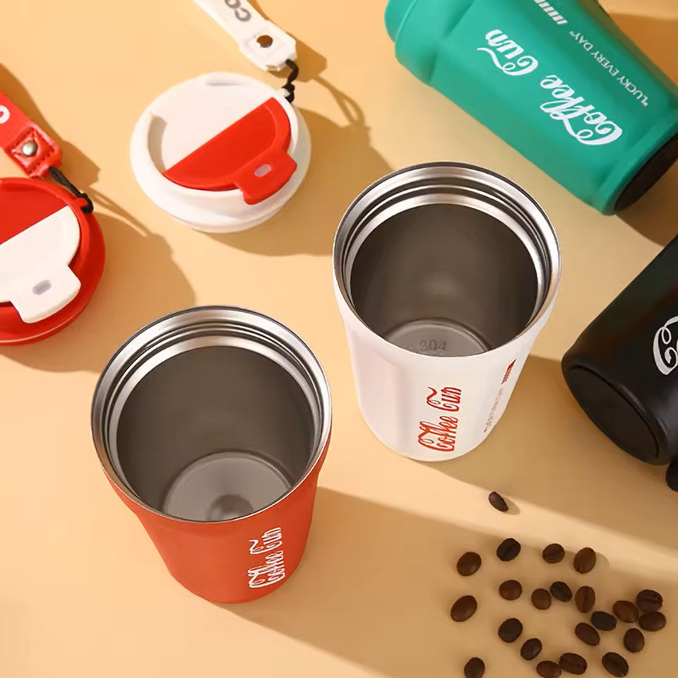 Double Layer 304 Stainless Steel Temperature Control Coffee Cup Suitable for Car Travel & Office