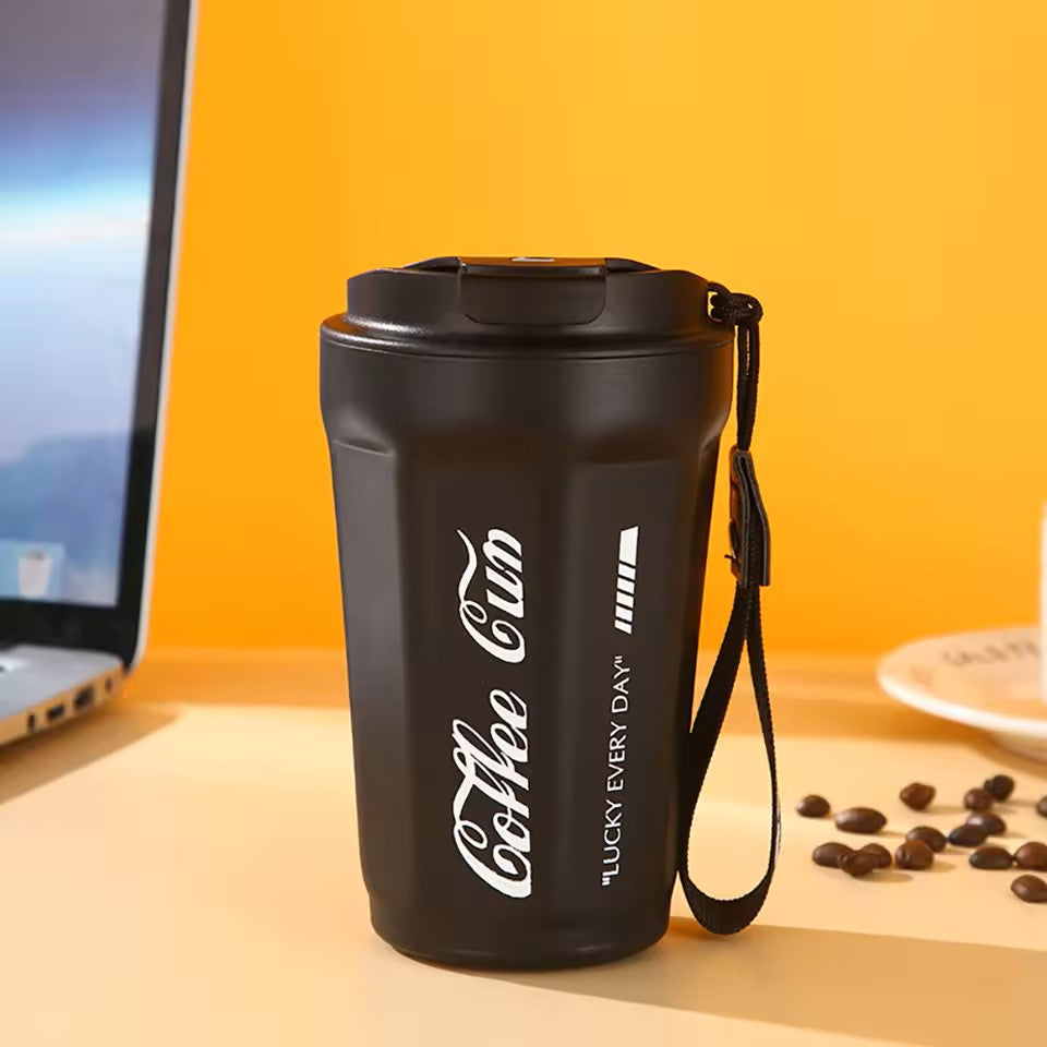 Double Layer 304 Stainless Steel Temperature Control Coffee Cup Suitable for Car Travel & Office