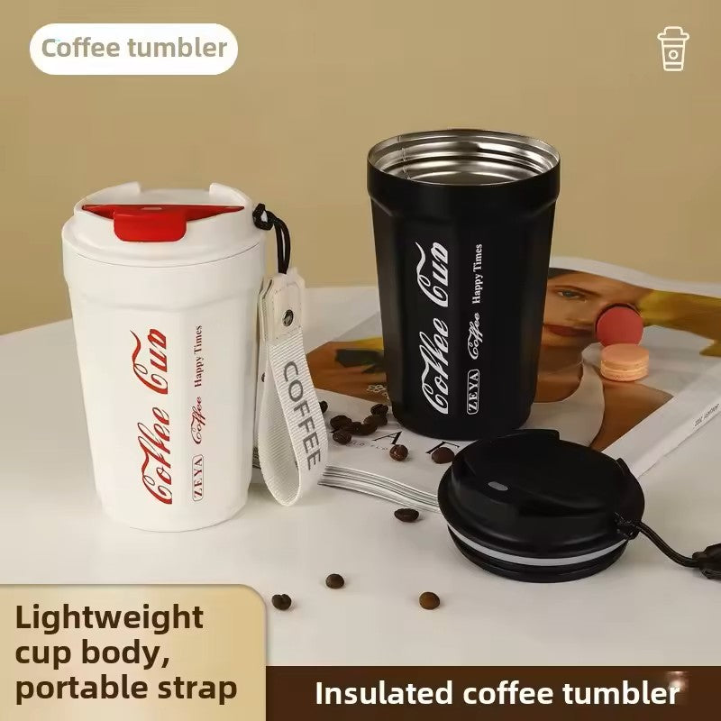 Double Layer 304 Stainless Steel Temperature Control Coffee Cup Suitable for Car Travel & Office