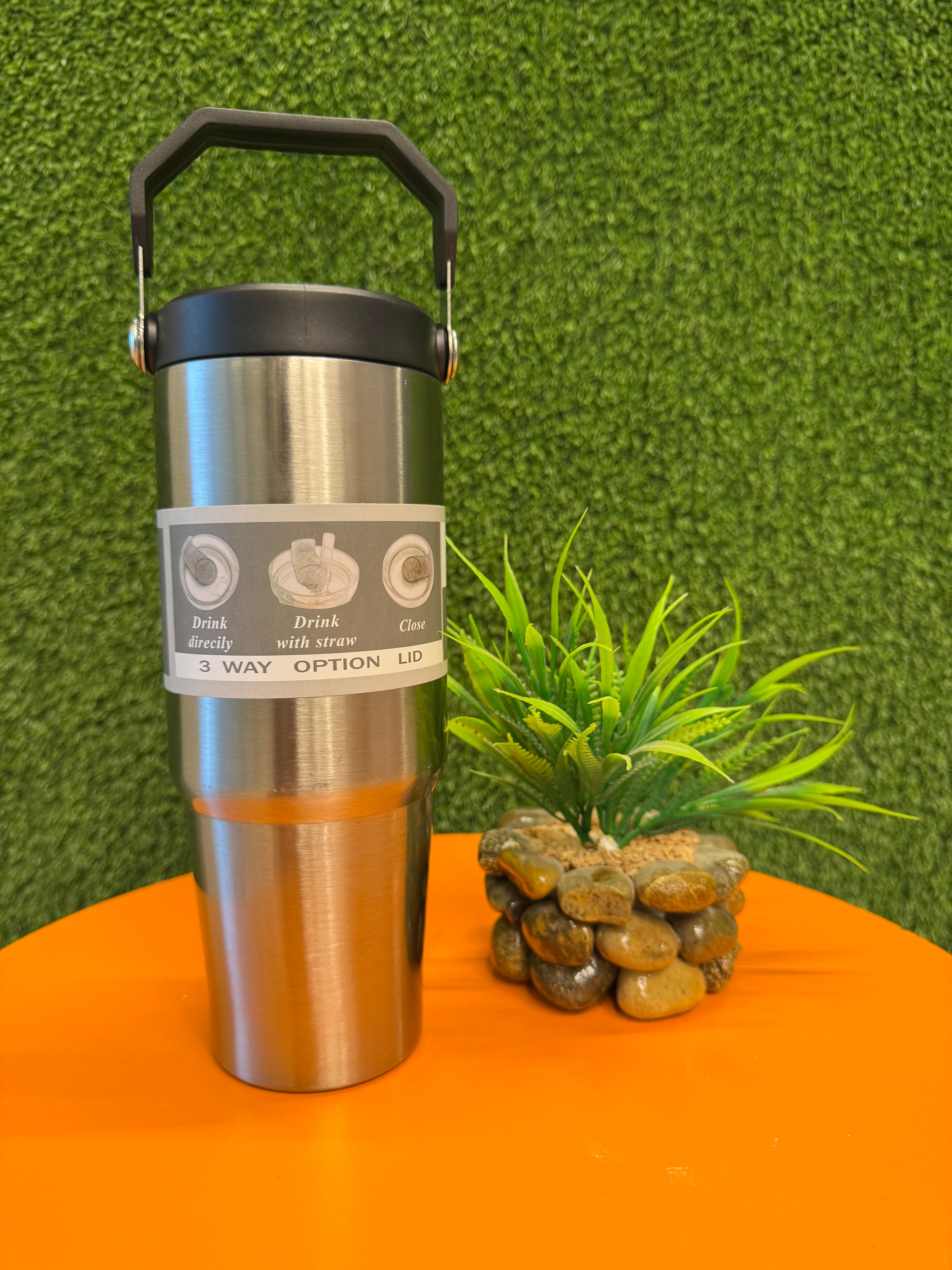 Panda 304 Stainless Steel Water Bottle Leakproof Tumbler with Flip Lid for Outdoor Sports Travel and Car Use