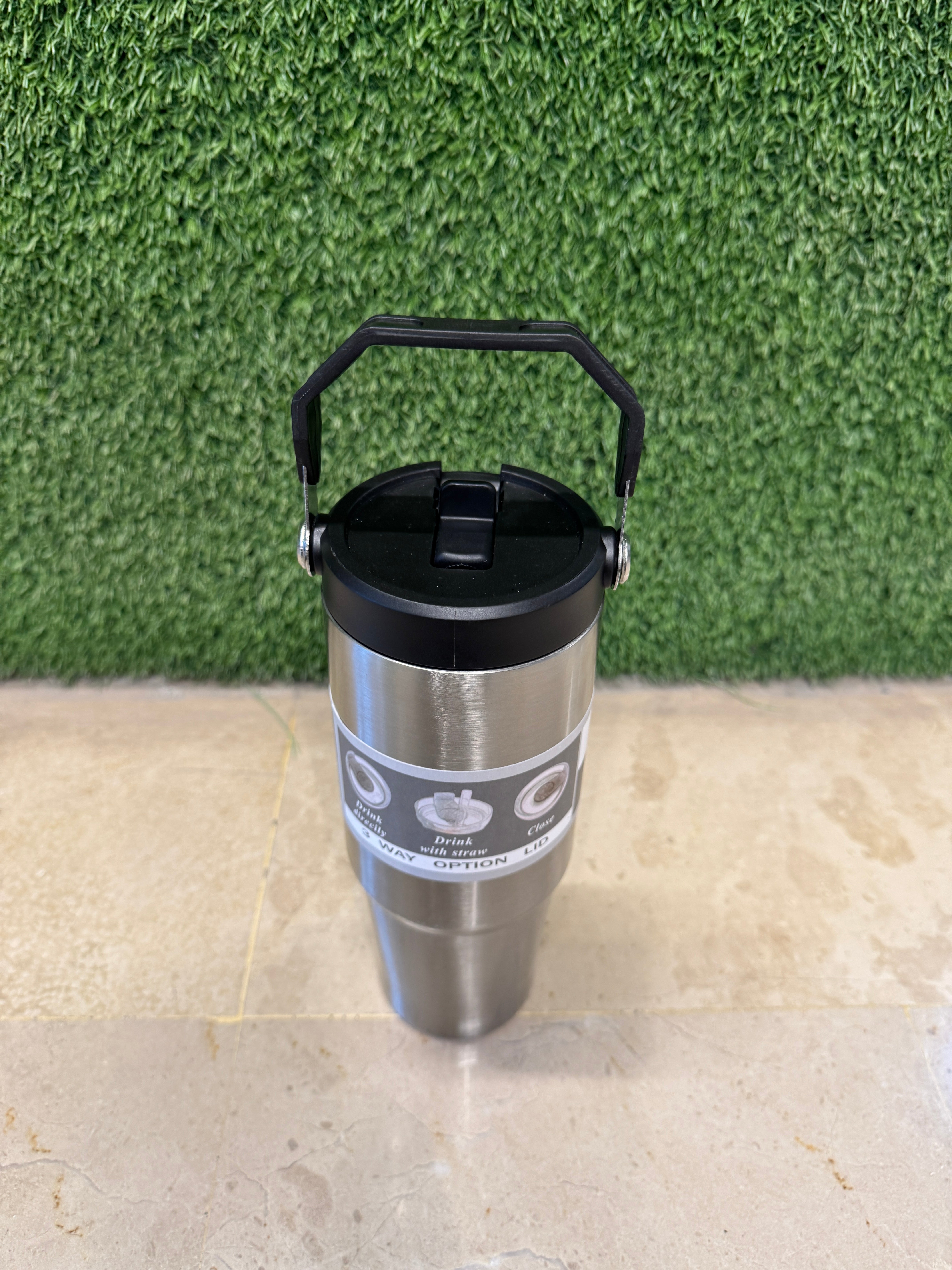 Panda 304 Stainless Steel Water Bottle Leakproof Tumbler with Flip Lid for Outdoor Sports Travel and Car Use