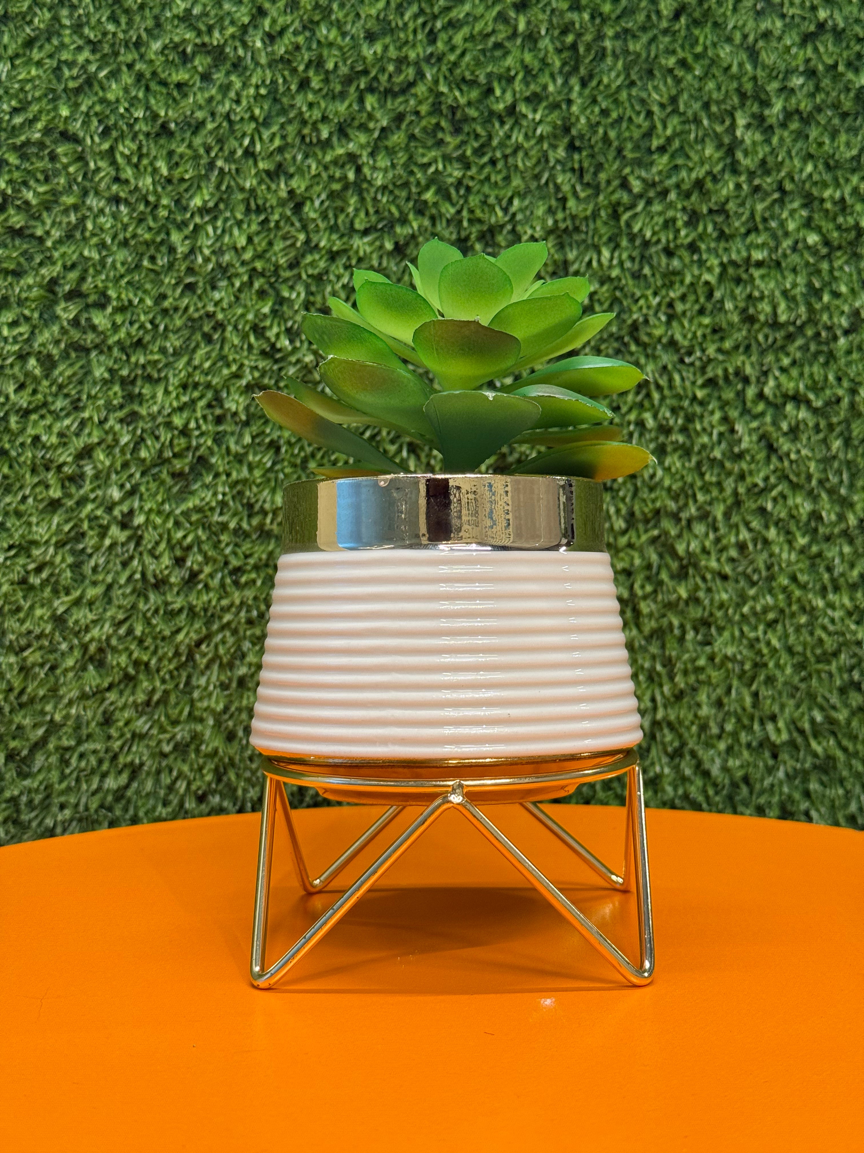 Nordic Style Ceramic Decorative Metal Supporting Flowerpot