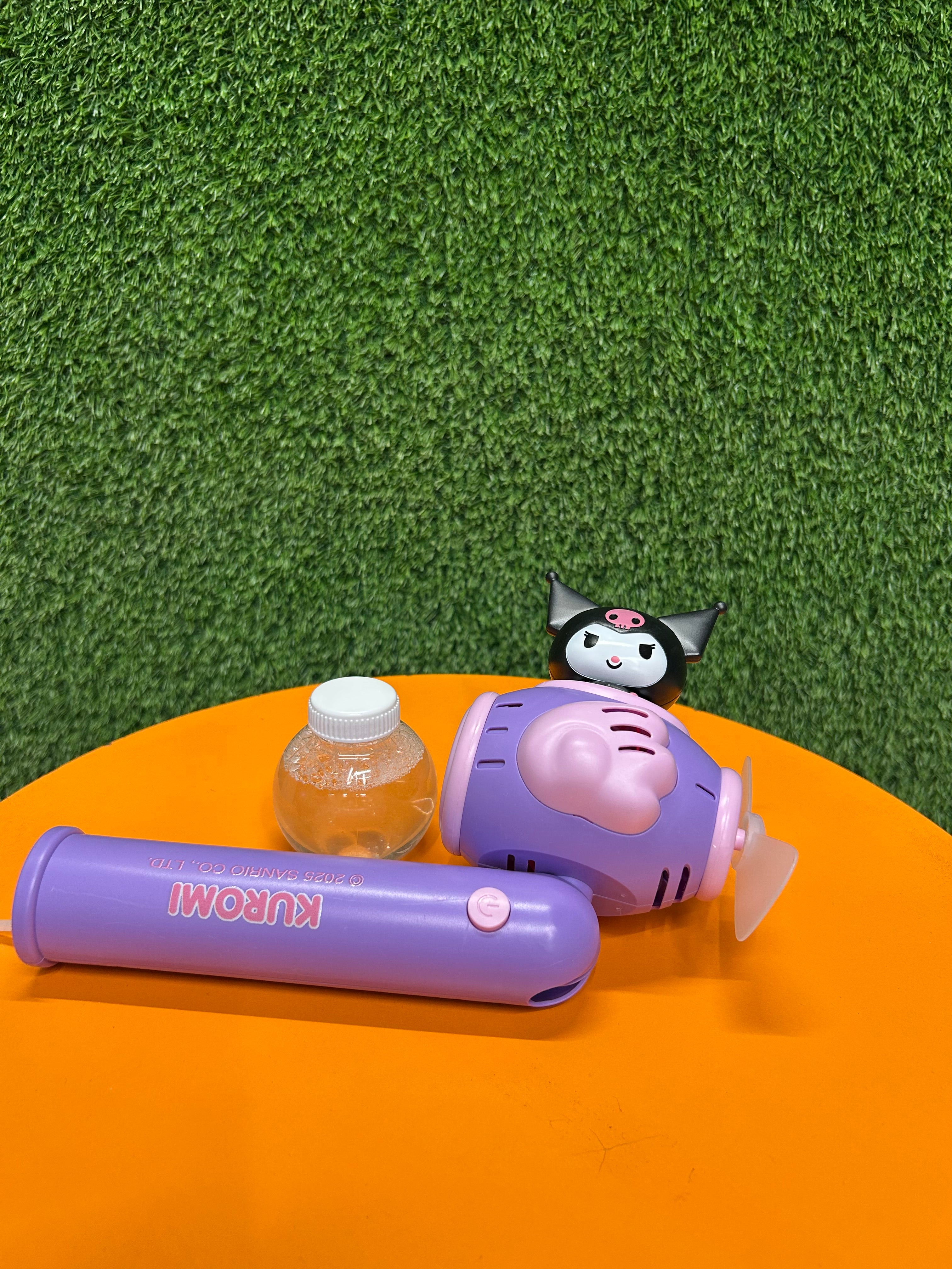 Kuromi-themed portable mini fan and Bubble Gun for Kids