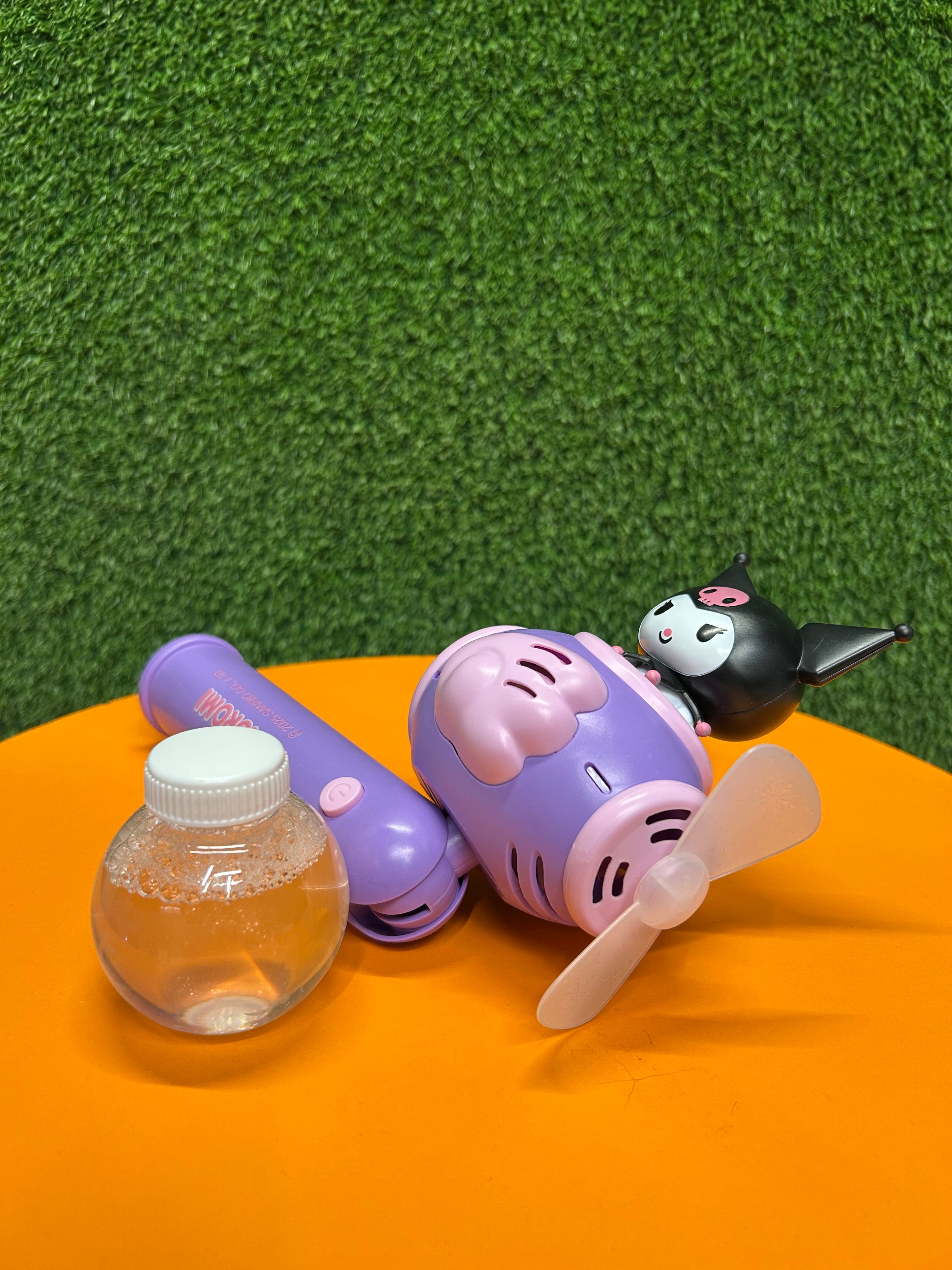 Kuromi-themed portable mini fan and Bubble Gun for Kids