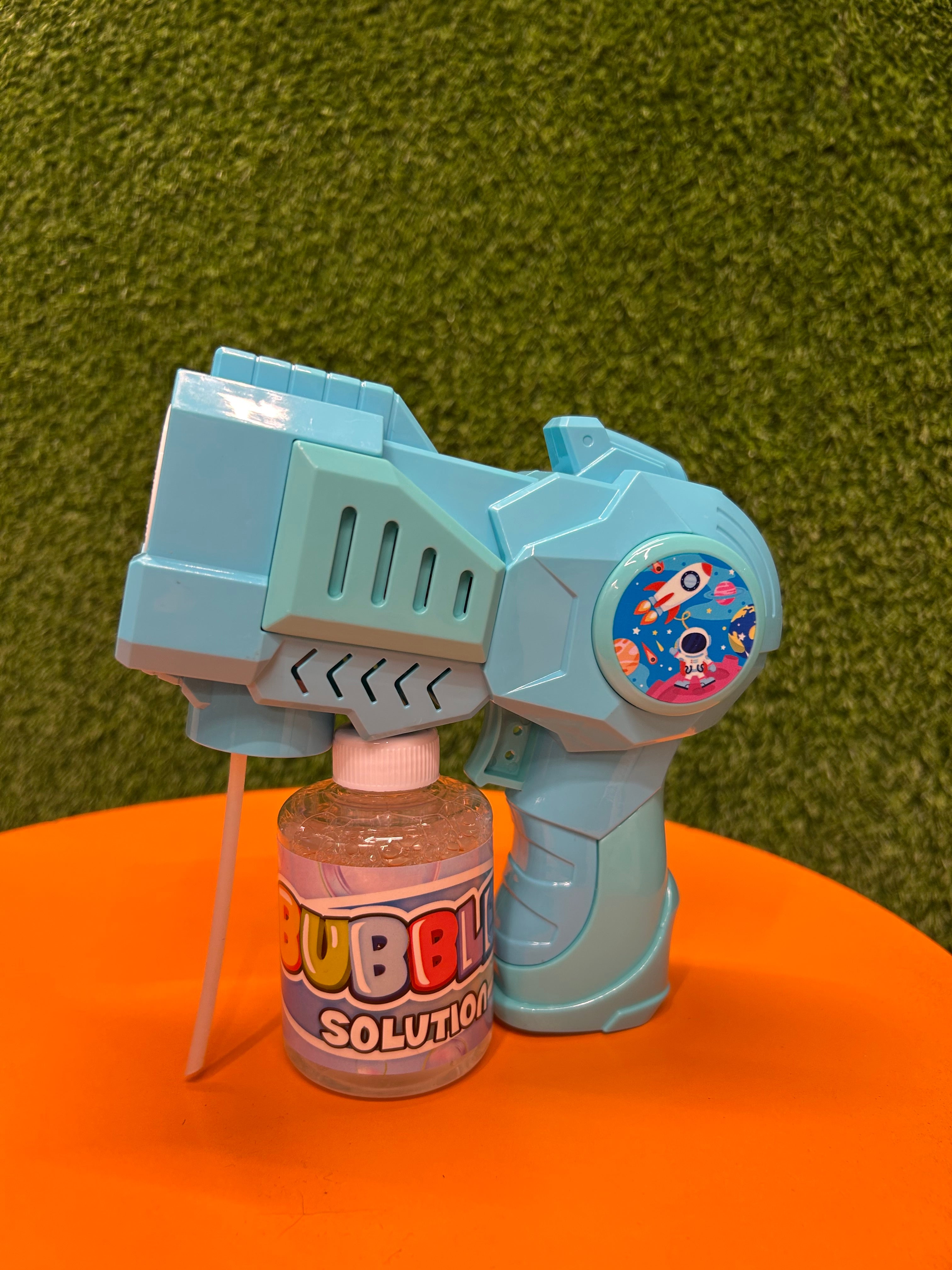 Bubble Machine with Space Cartoon Themed Music and Flashing Lights for Kids