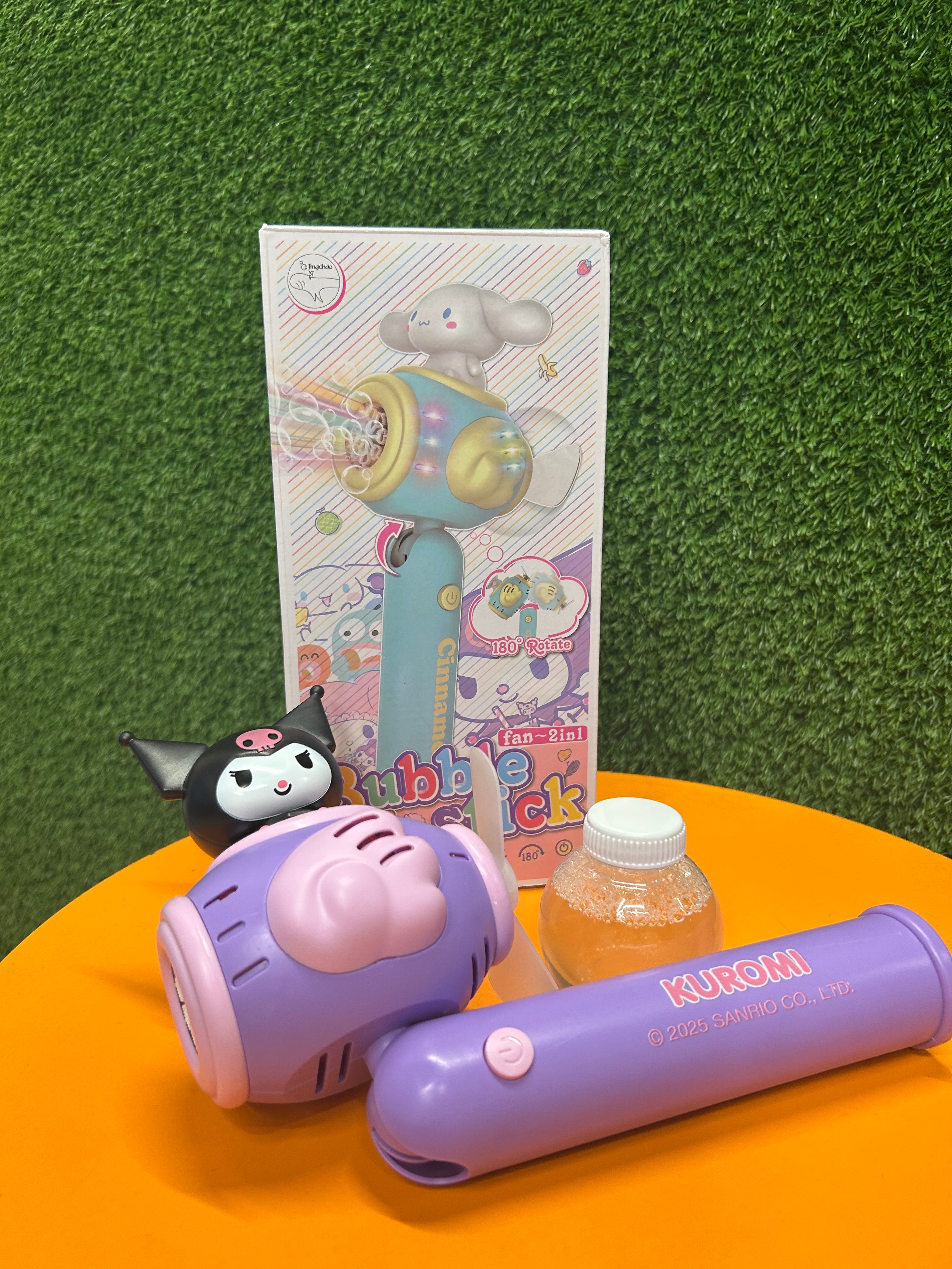 Kuromi-themed portable mini fan and Bubble Gun for Kids