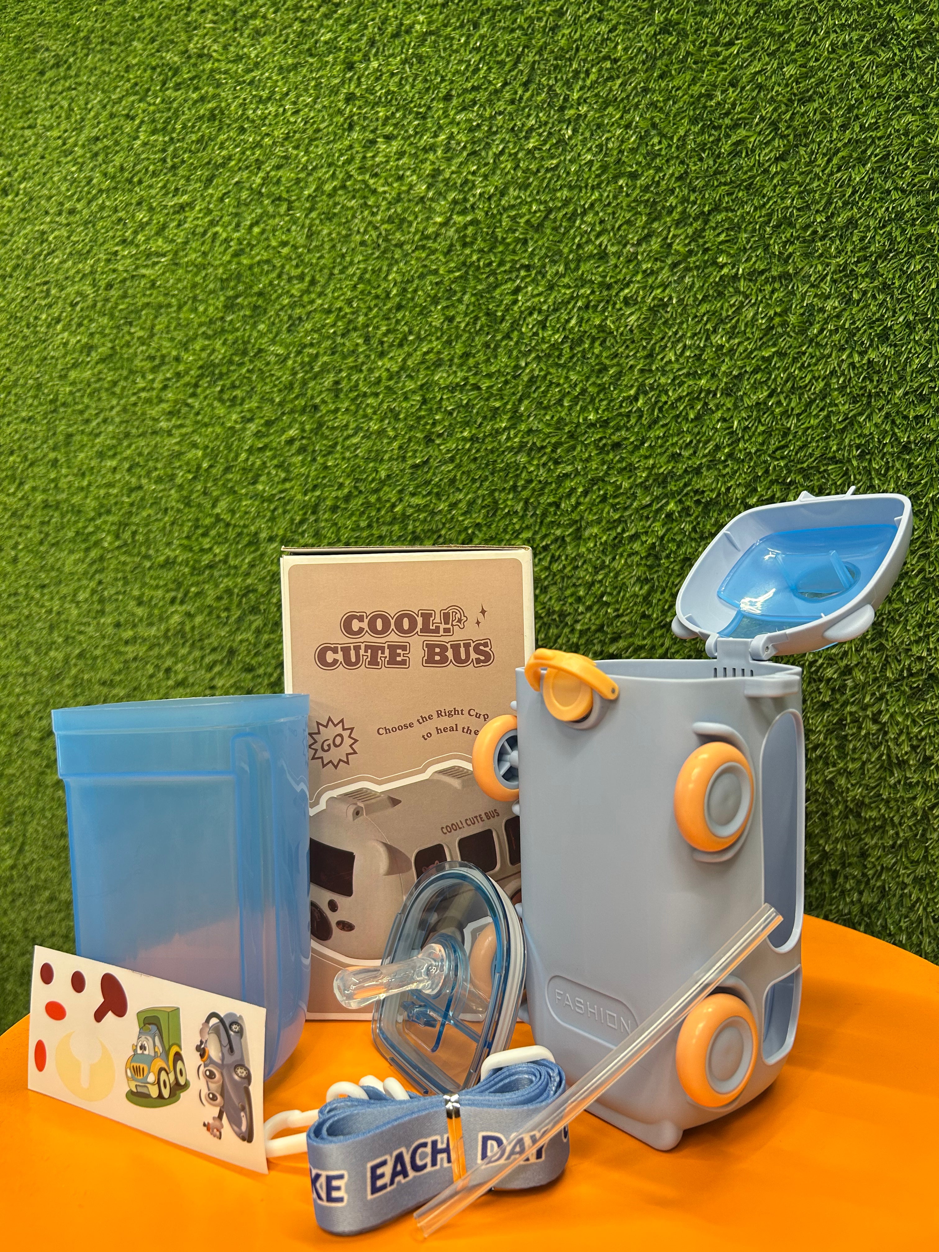 Portable Cute Bear Car Water Bottle with Shoulder Strap for Kids with strap | 500 ML