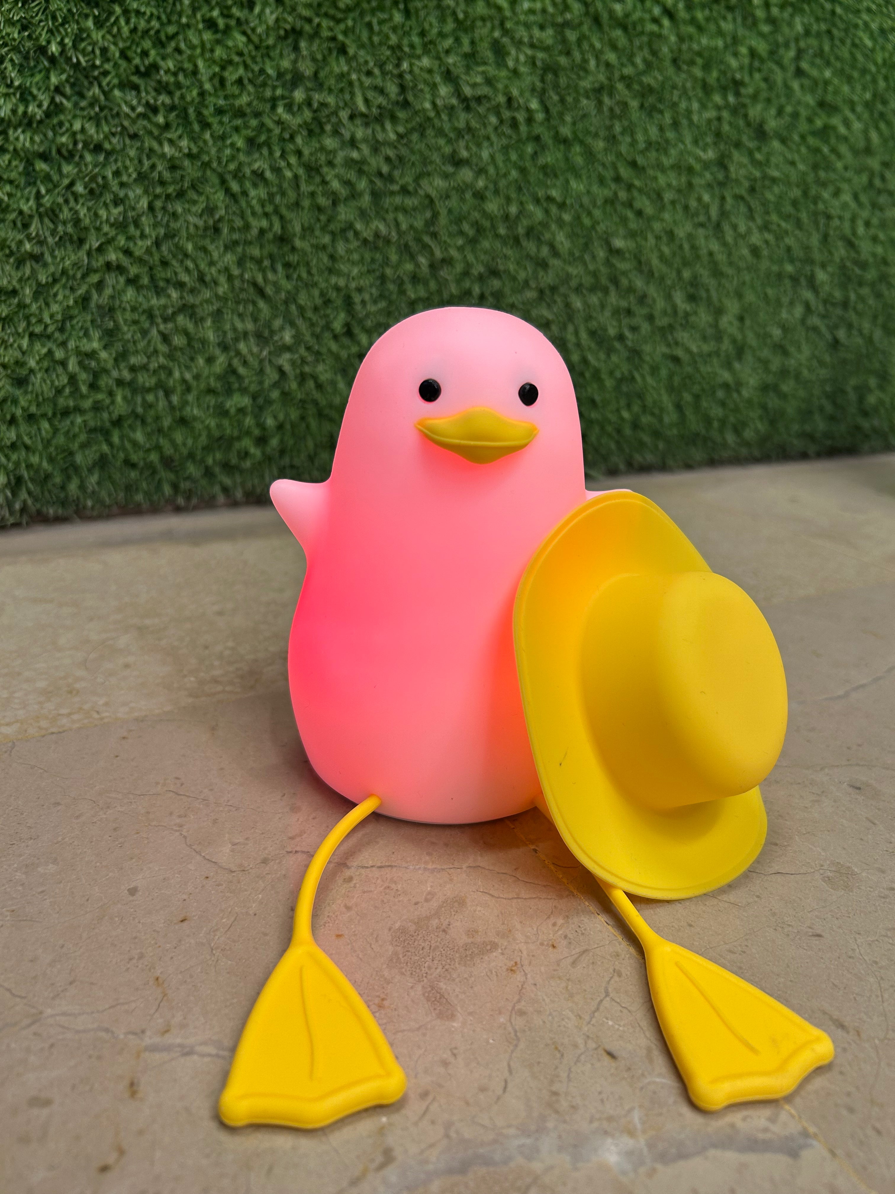 Cute Duck Night Lamp | Adorable Soft Glow Light | Silicone Squishy, Dimmable, Rechargeable Nursery Lamp | Multiple colors