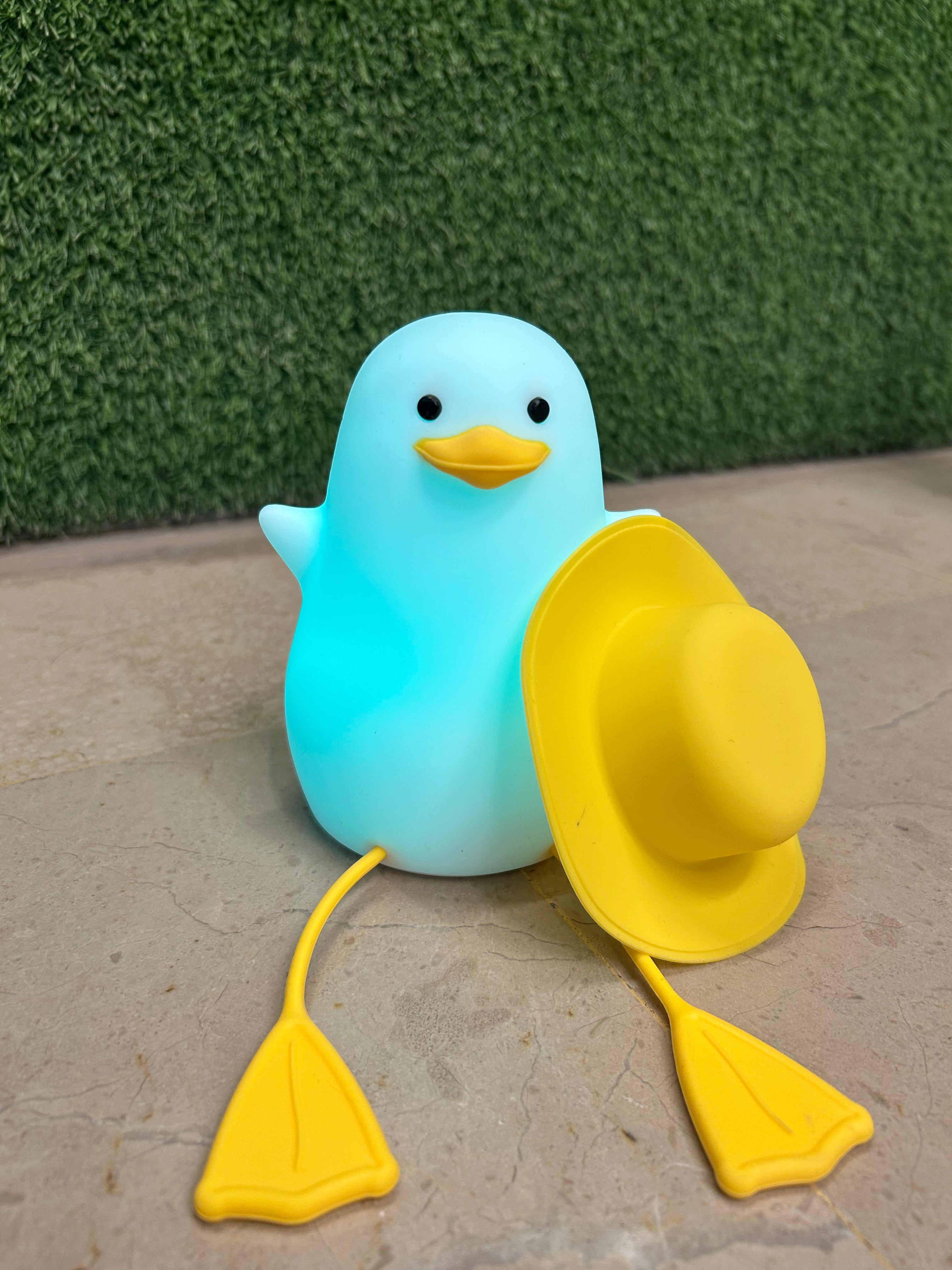Cute Duck Night Lamp | Adorable Soft Glow Light | Silicone Squishy, Dimmable, Rechargeable Nursery Lamp | Multiple colors