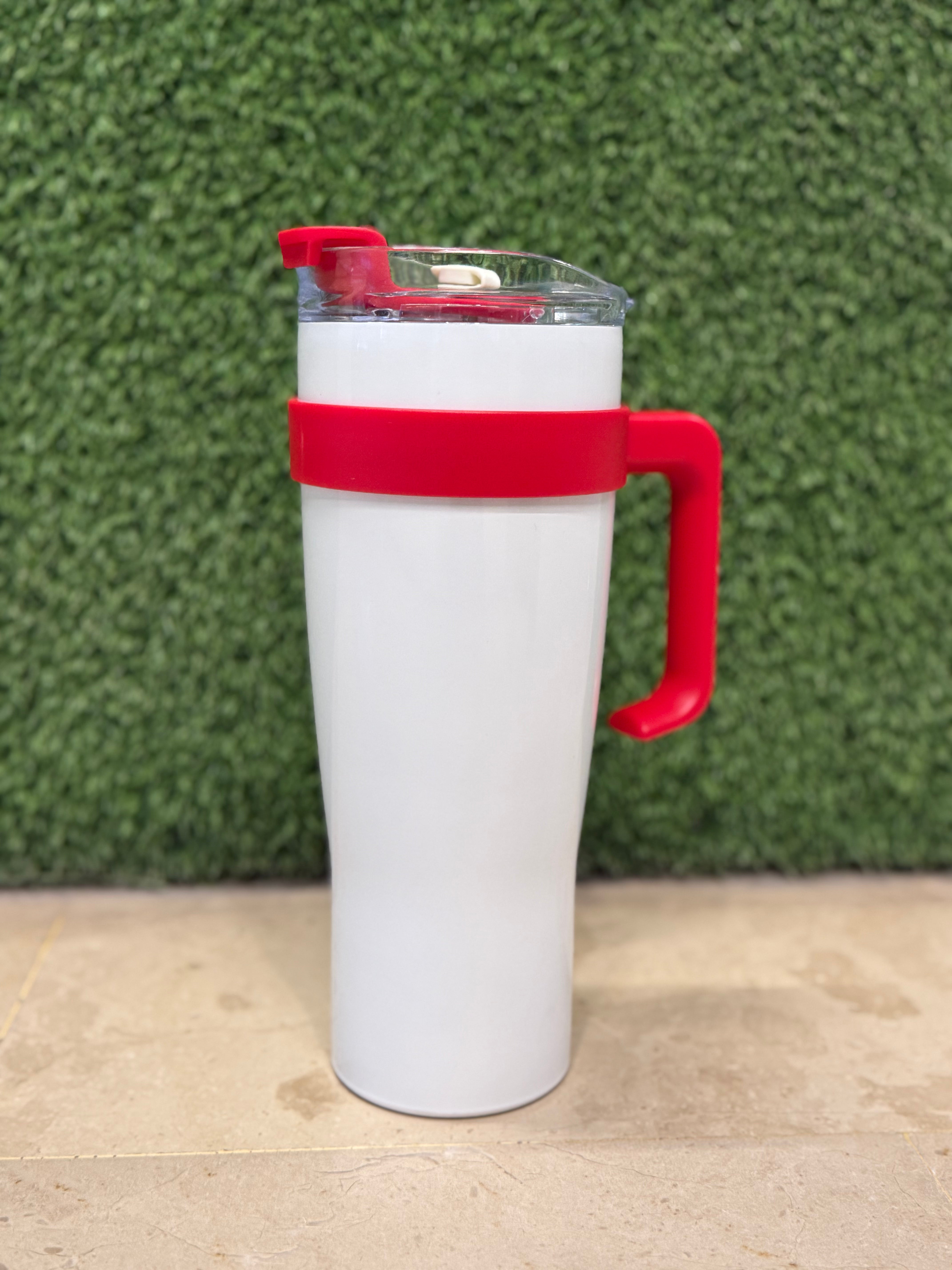 Vacuum  Insulated Gradient Tumbler With Lid and Steel Straw 40oz | White