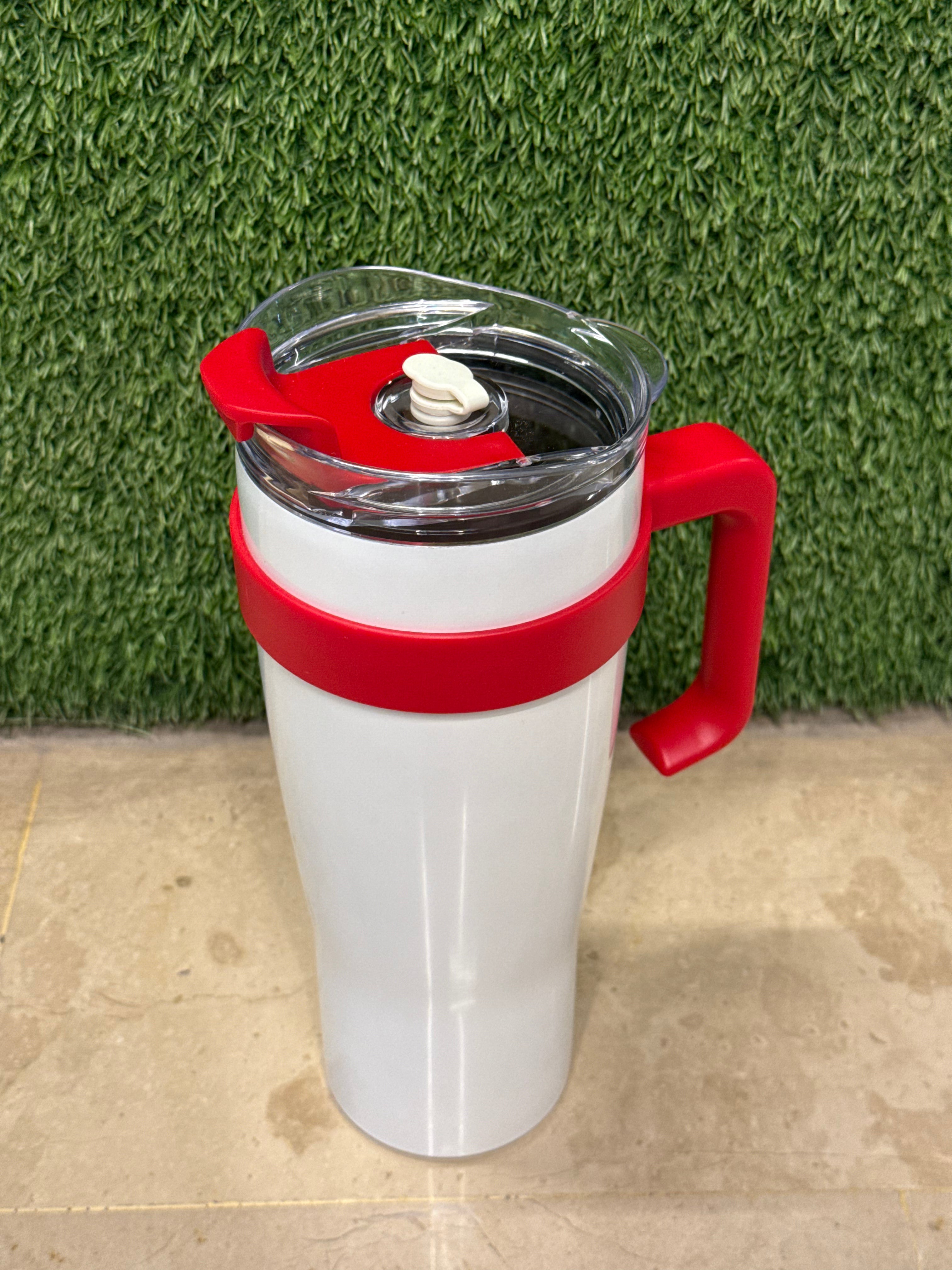 Vacuum  Insulated Gradient Tumbler With Lid and Steel Straw 40oz | White