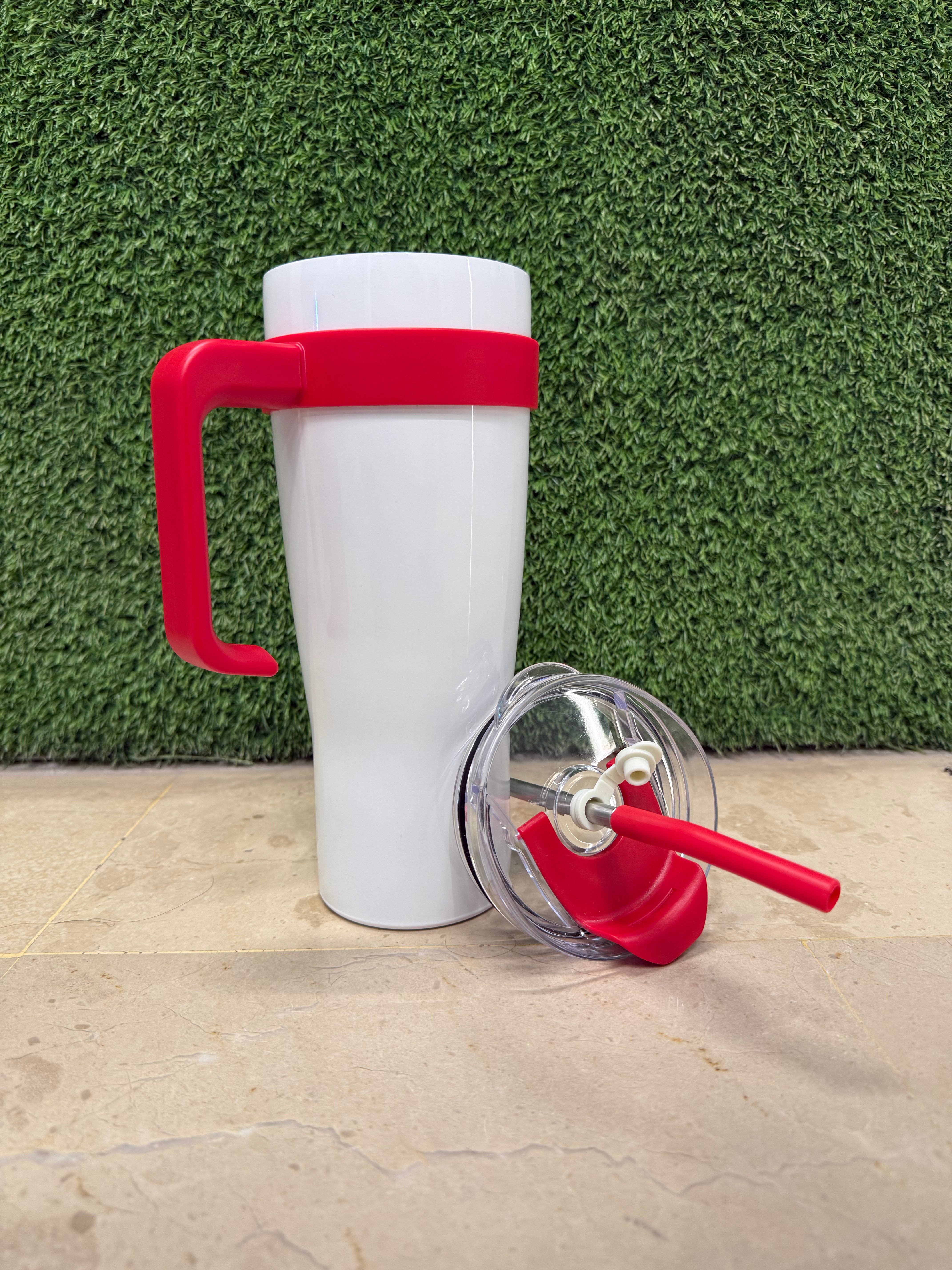 Vacuum  Insulated Gradient Tumbler With Lid and Steel Straw 40oz | White