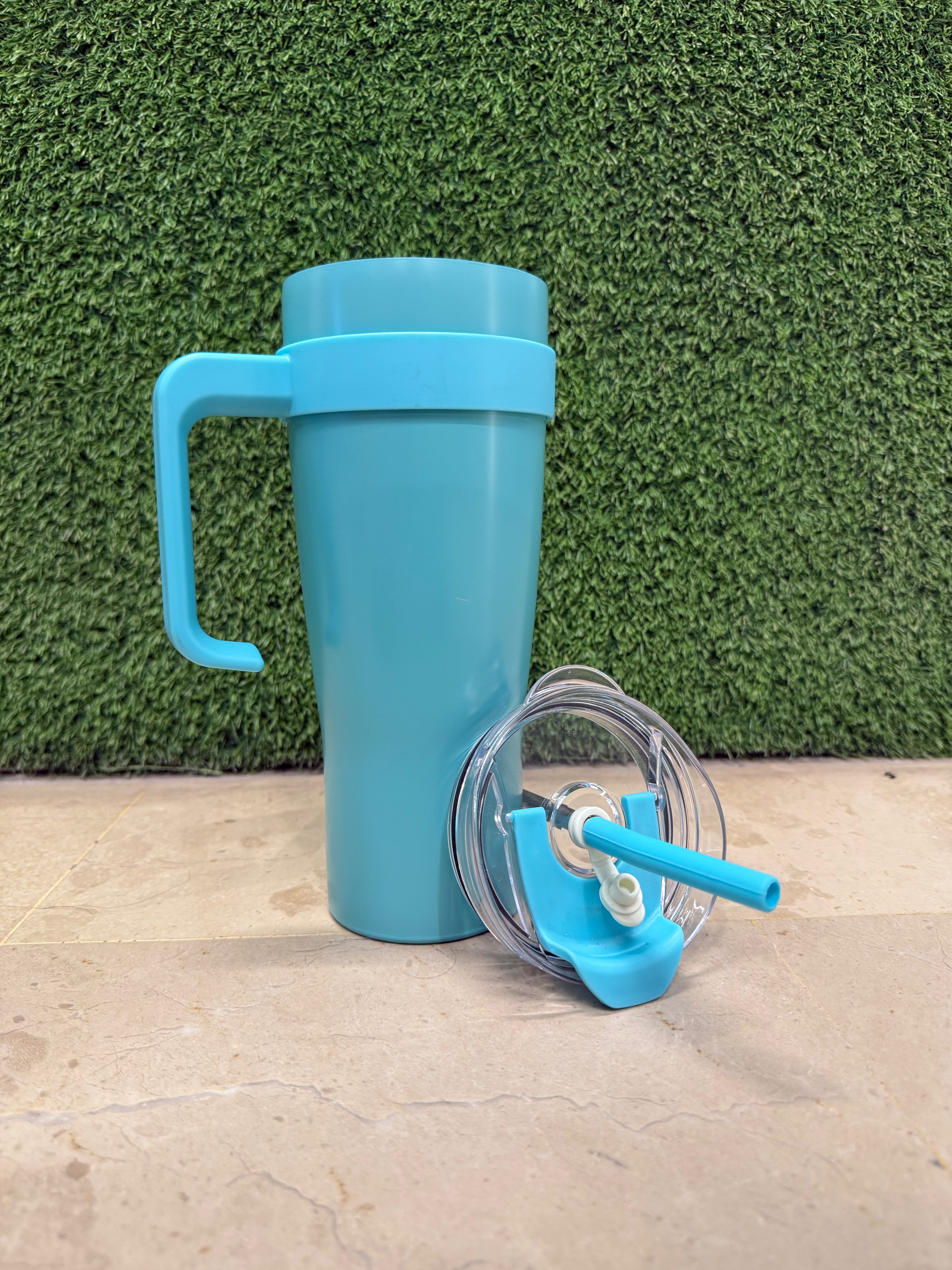 Vacuum  Insulated Gradient Tumbler With Lid and Steel Straw 40oz | Teal