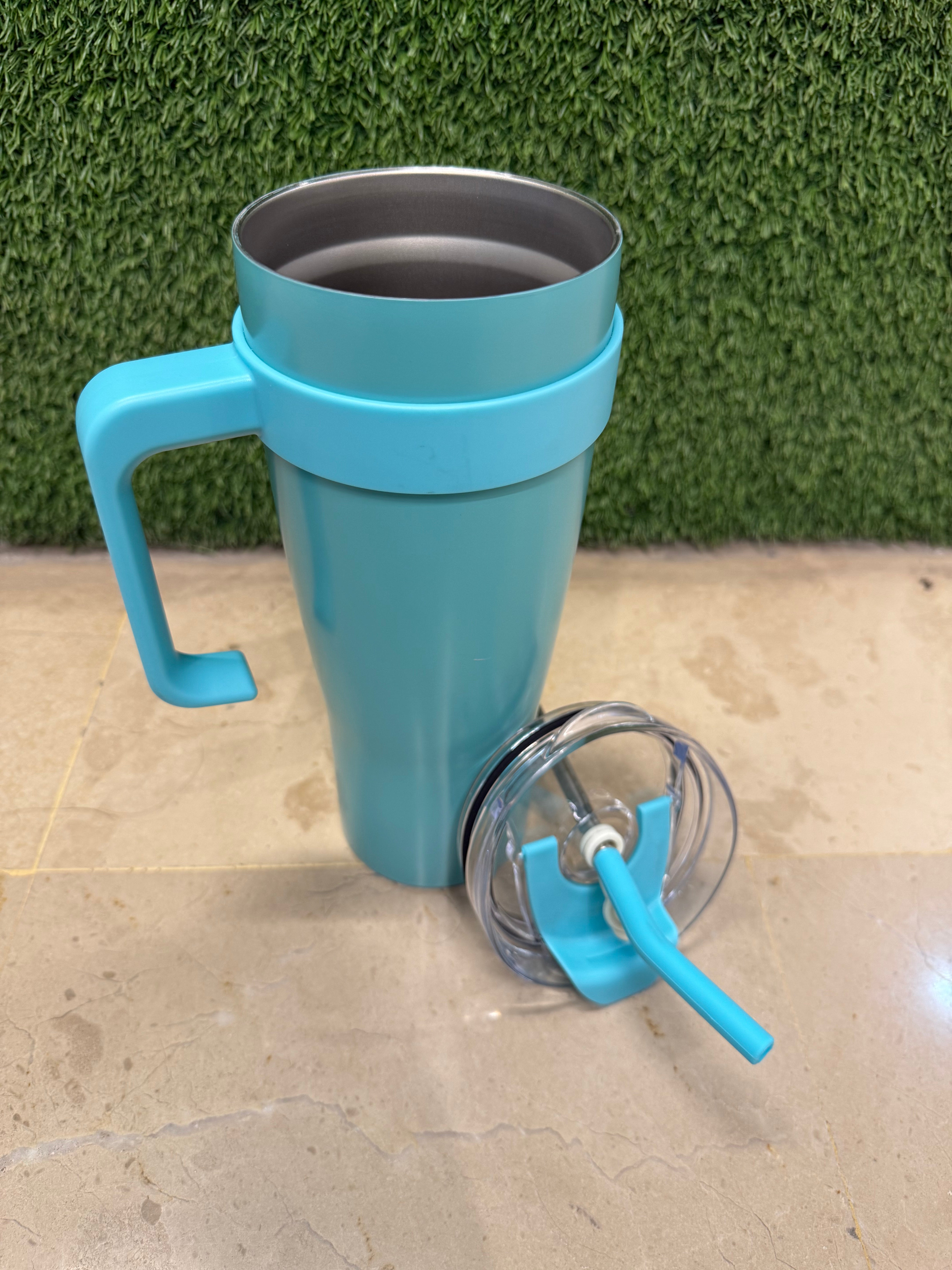 Vacuum  Insulated Gradient Tumbler With Lid and Steel Straw 40oz | Teal