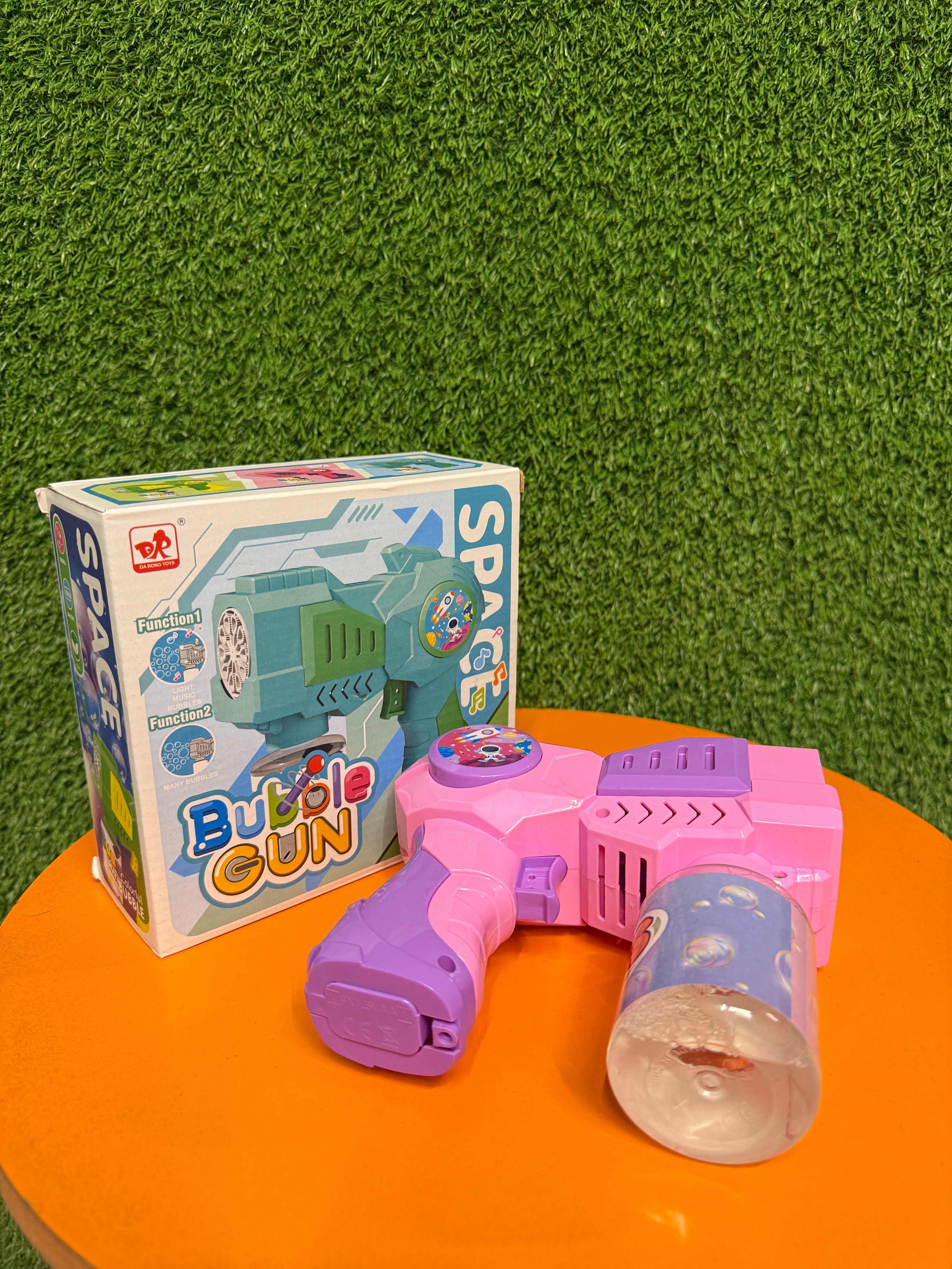Bubble Machine with Space Cartoon Themed Music and Flashing Lights for Kids