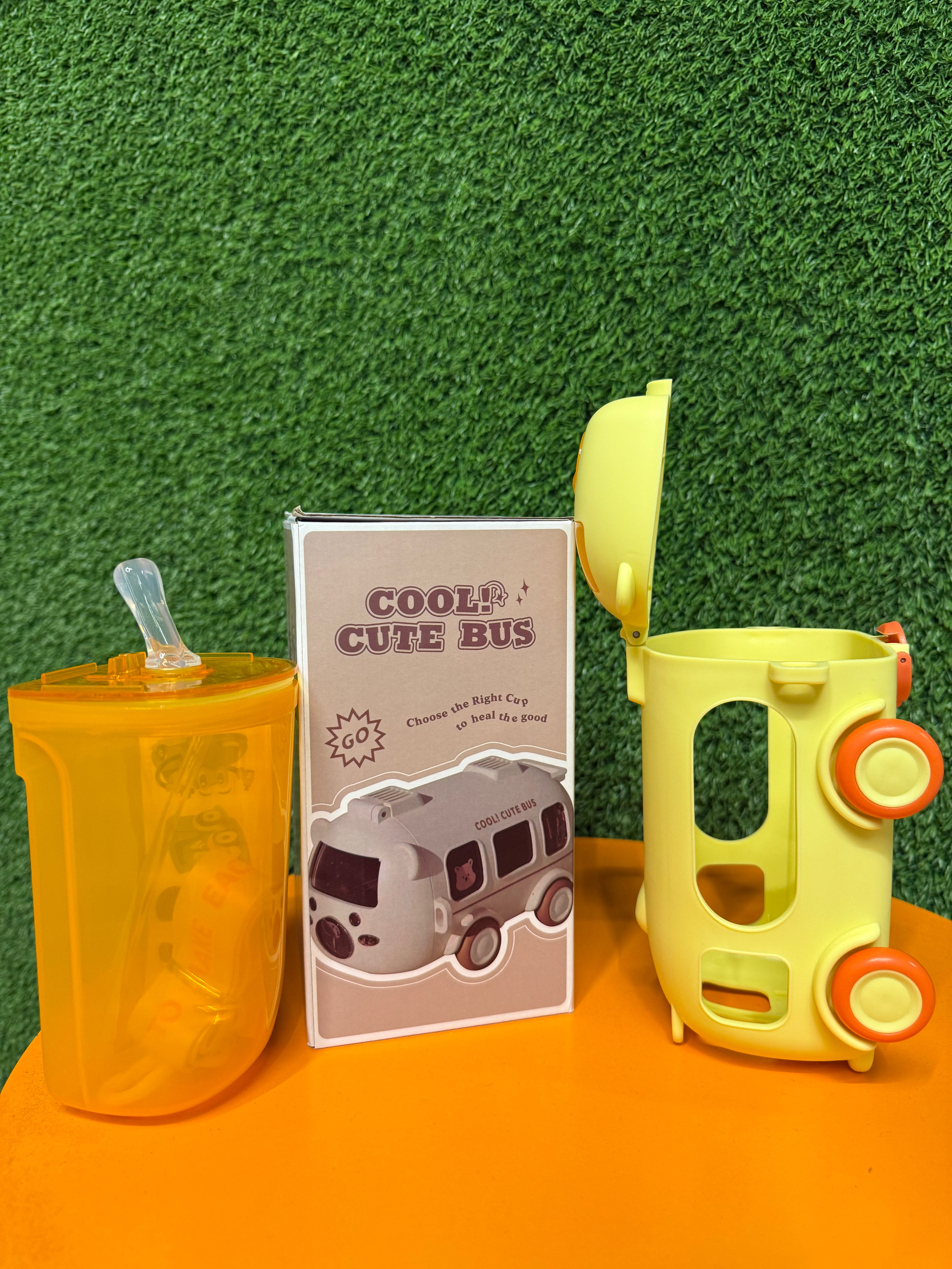 Portable Cute Bear Car Water Bottle with Shoulder Strap for Kids with strap | 500 ML