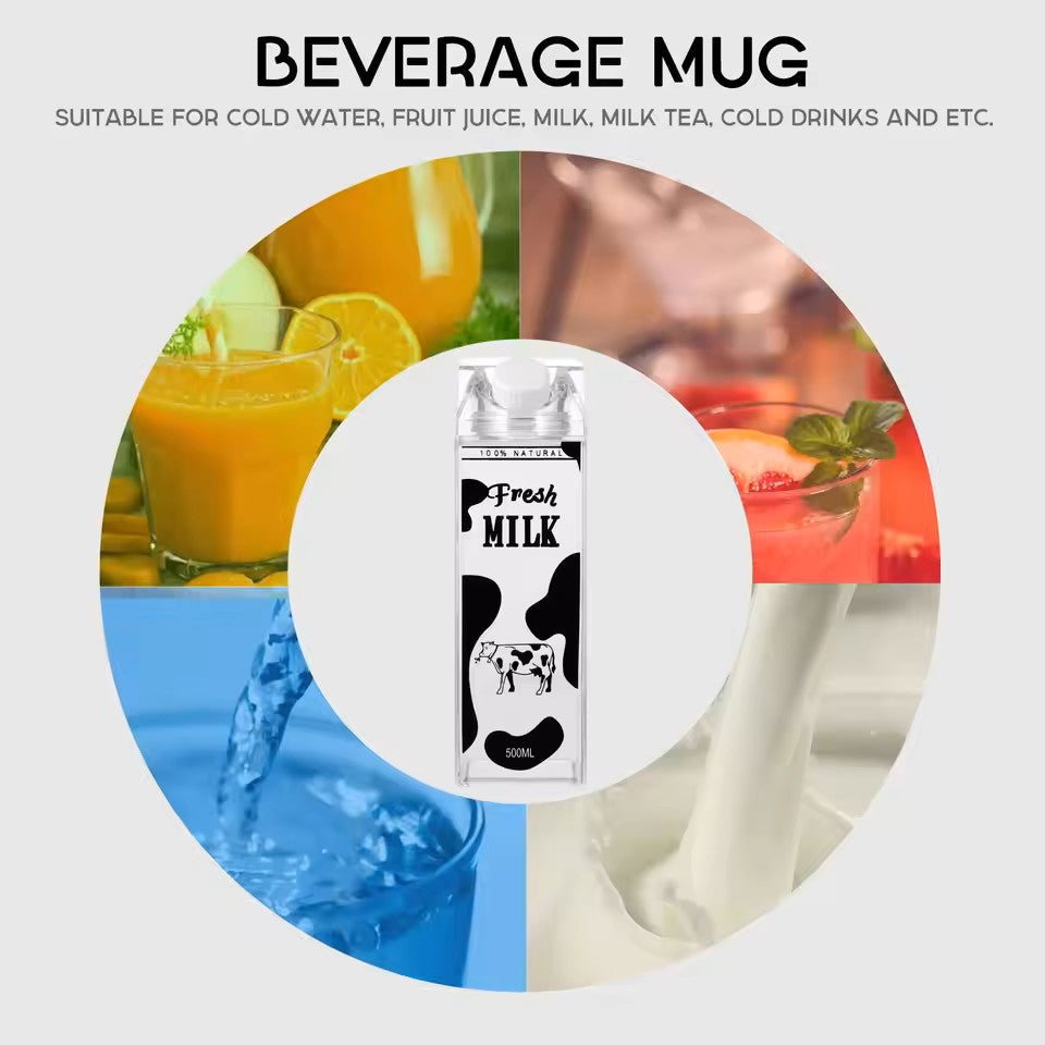 Acrylic Transparent Square milk, fruit, water bottle suitable for kitchen & outdoors as cold beverage