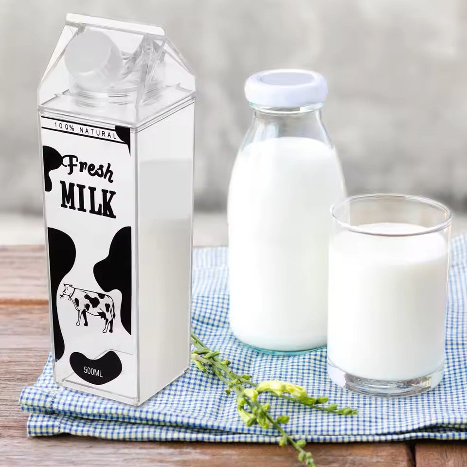 Acrylic Transparent Square milk, fruit, water bottle suitable for kitchen & outdoors as cold beverage