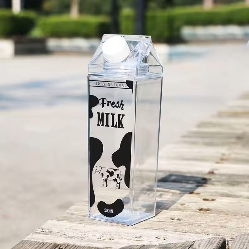 Acrylic Transparent Square milk, fruit, water bottle suitable for kitchen & outdoors as cold beverage