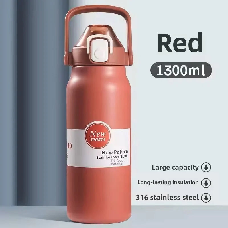 Taylor Bear Large Capacity Stainless Steel 316 Insulated Water Bottle With Straw